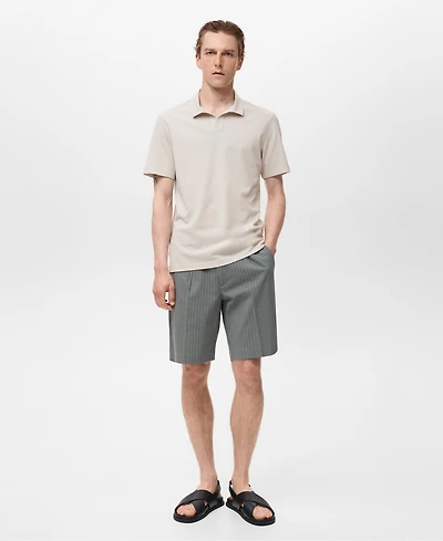 Mango Men's Cotton Pique Polo Shirt