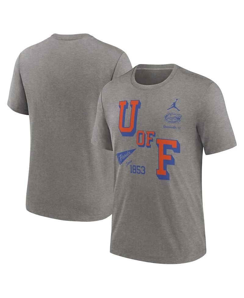 Jordan Men's Heather Gray Florida Gators Blitz Roll Call Tri-Blend T-Shirt