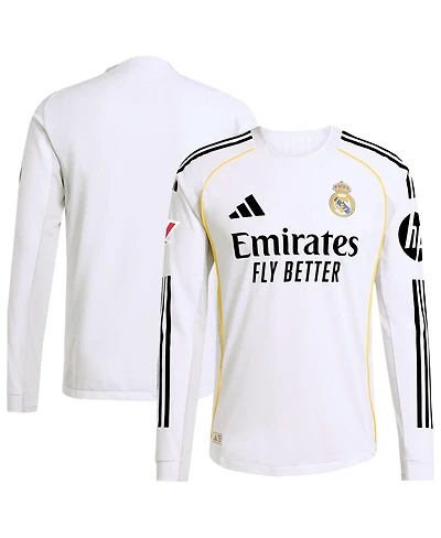 Adidas Men's White Real Madrid 2025/26 Home Authentic Long Sleeve Jersey