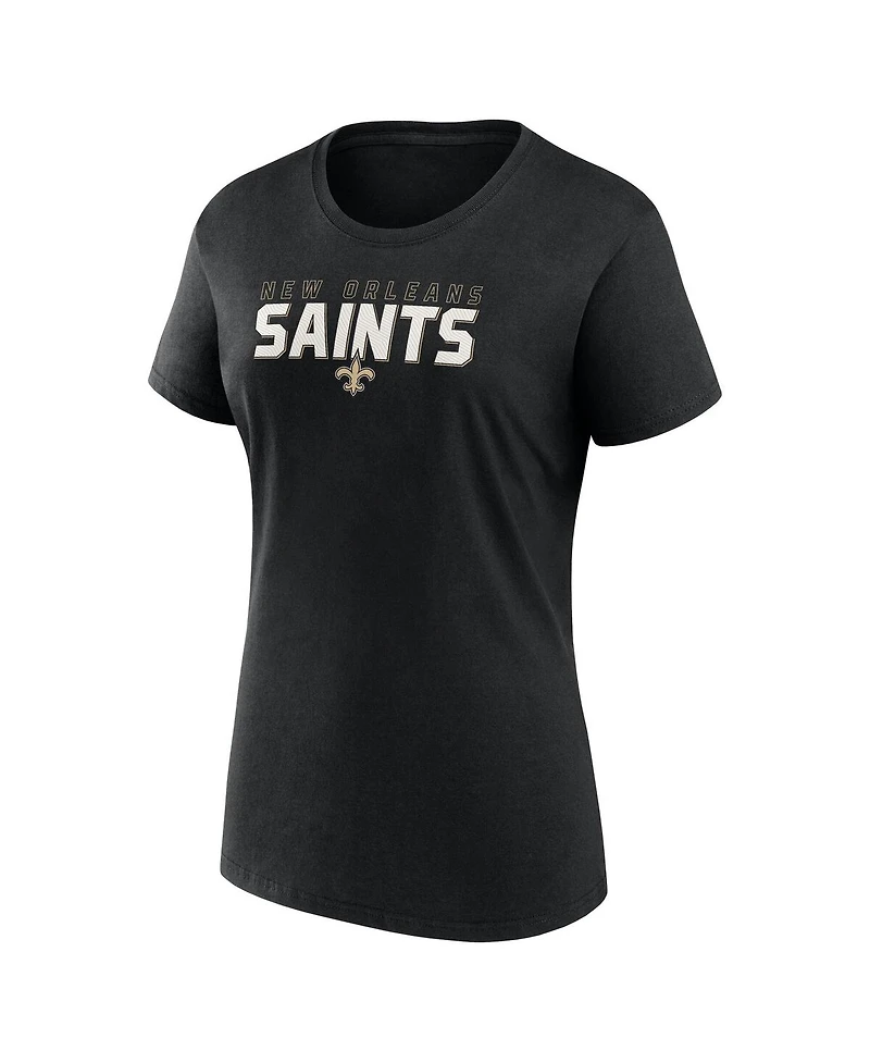 Logo Athletic Women's Black New Orleans Saints Lean T-Shirt