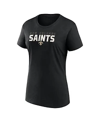 Logo Athletic Women's Black New Orleans Saints Lean T-Shirt