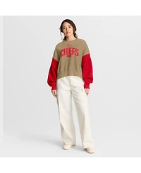 Nike Women's Tan Kansas City Chiefs Oversized Rewind Pullover Sweatshirt