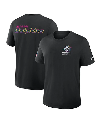 Nike Men's Black Miami Dolphins 2025 Nfl Crucial Catch Tri-Blend Dri-fit T-Shirt