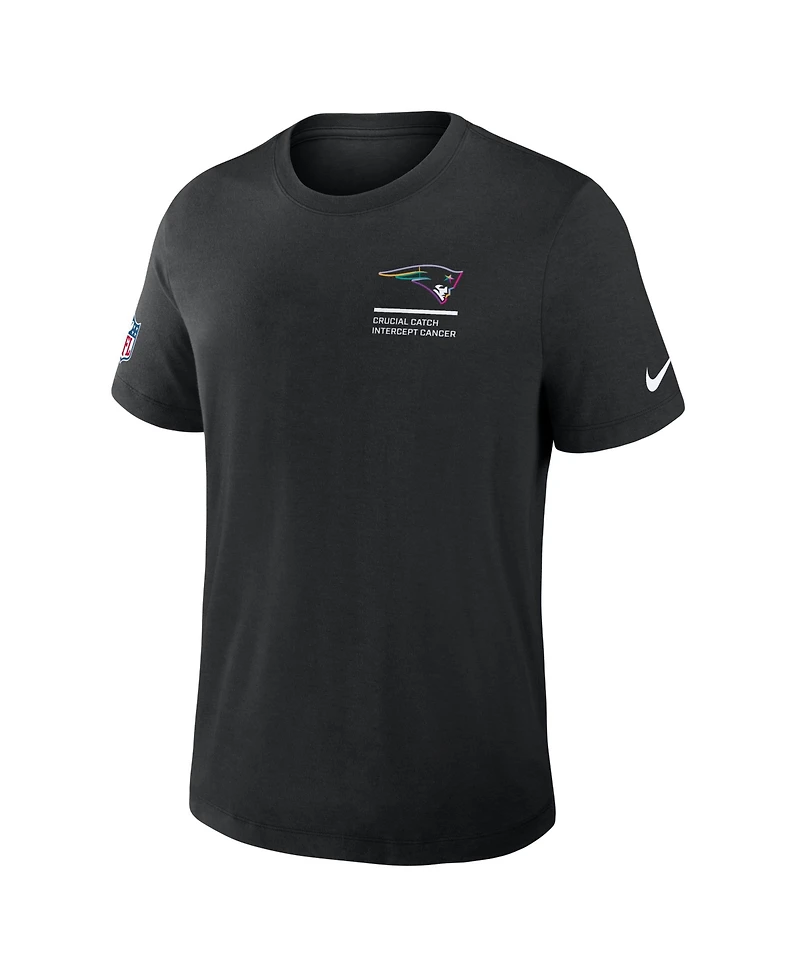 Nike Men's Black New England Patriots 2025 Nfl Crucial Catch Tri-Blend Dri-fit T-Shirt