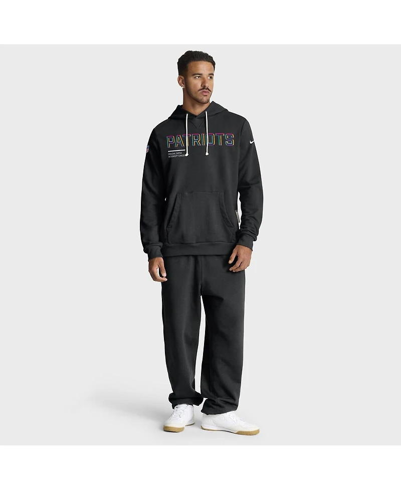 Nike Men's Black New England Patriots 2025 Nfl Crucial Catch Sideline Standard Issue Dri-fit Hoodie
