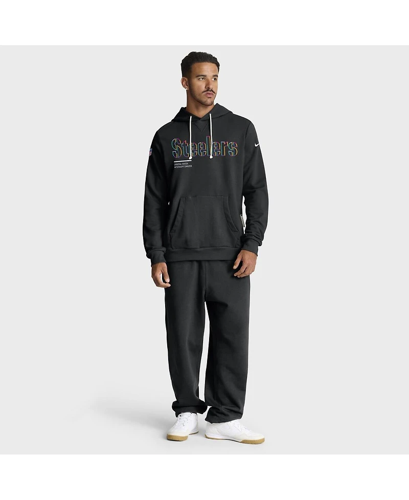 Nike Men's Black Pittsburgh Steelers 2025 Nfl Crucial Catch Sideline Standard Issue Dri-fit Hoodie