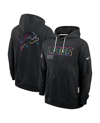 Nike Men's Black Detroit Lions Tall 2025 Nfl Crucial Catch Sideline Standard Issue Dri-fit Hoodie