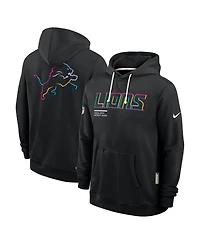 Nike Men's Black Detroit Lions Tall 2025 Nfl Crucial Catch Sideline Standard Issue Dri-fit Hoodie