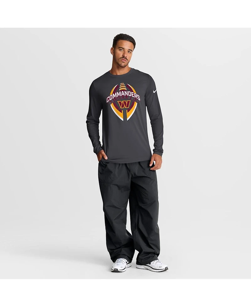 Nike Men's Anthracite Washington Commanders Primetime Legend Icon Performance Long Sleeve T-Shirt