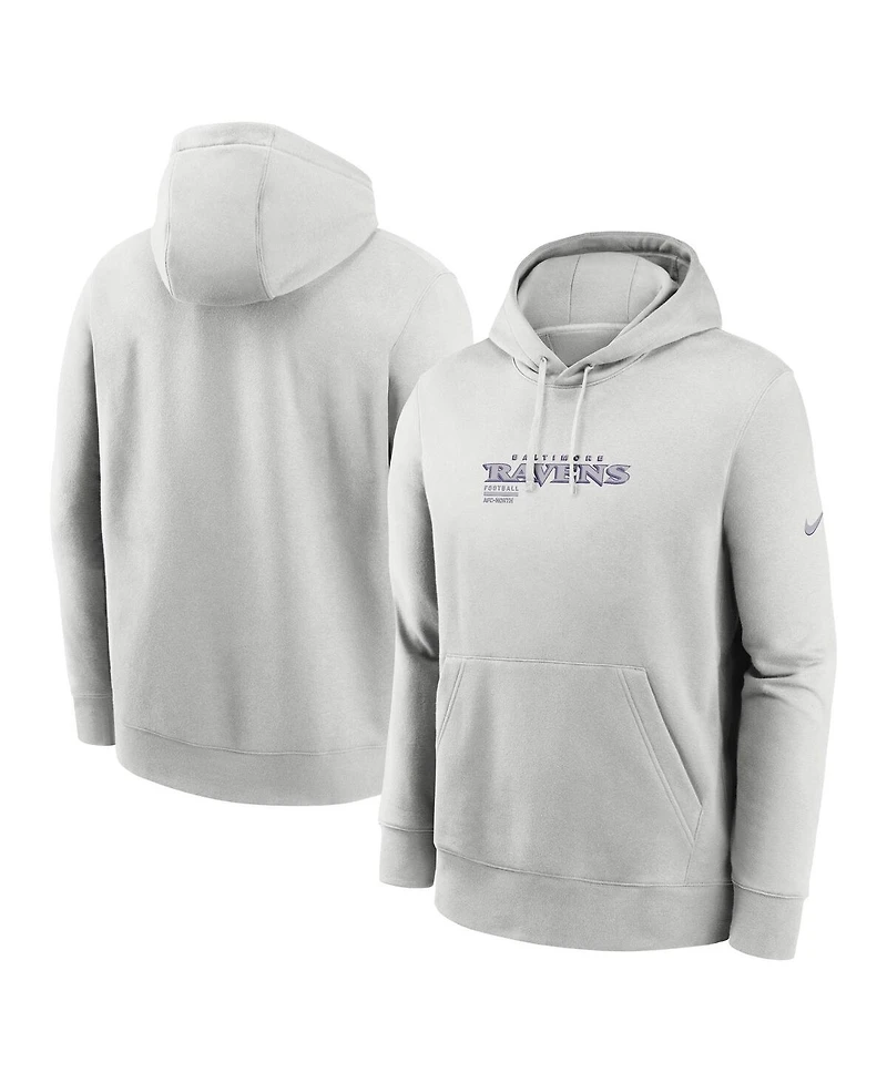 Nike Men's Gray Baltimore Ravens Edge Pack French Terry Club Pullover Hoodie