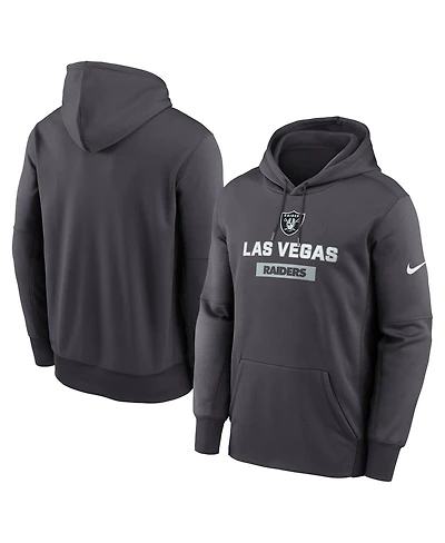 Nike Men's Anthracite Las Vegas Raiders Toss Sweep Performance Pullover Hoodie