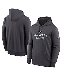 Nike Men's Anthracite Las Vegas Raiders Toss Sweep Performance Pullover Hoodie