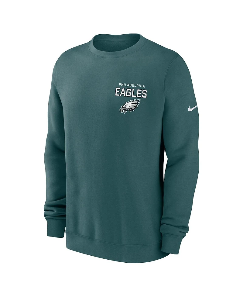 Nike Men's Midnight Green Philadelphia Eagles Primetime Club Fleece Pullover Sweatshirt