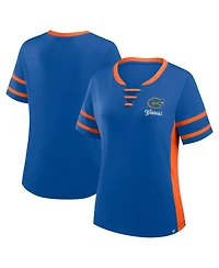 Fanatics Women's Royal/Orange Florida Gators Be Fearless Athena Lace-Up T-Shirt