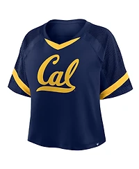 Fanatics Women's Navy Cal Bears Oversized Raglan V-Neck Fashion Jersey