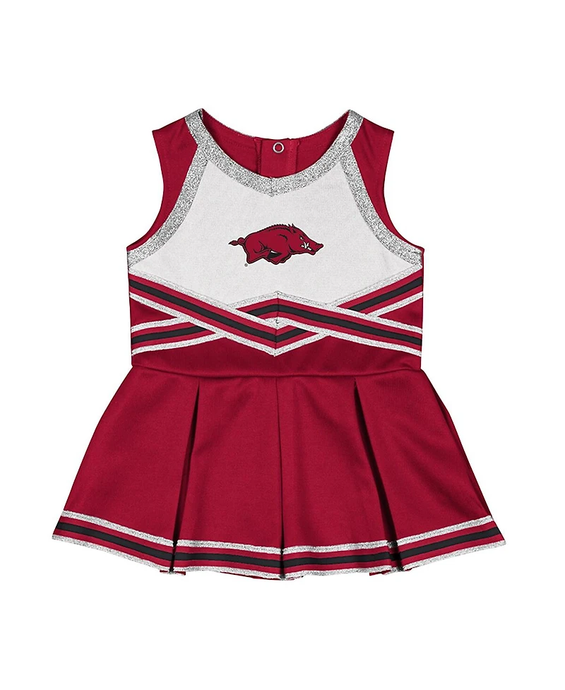 Colosseum Girls Baby Boys and Cardinal Arkansas Razorbacks Lollipop Park Cheer Dress