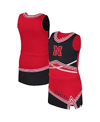Colosseum Big Girls 2-Piece Scarlet Nebraska Huskers Lollipop Park Cheer Set