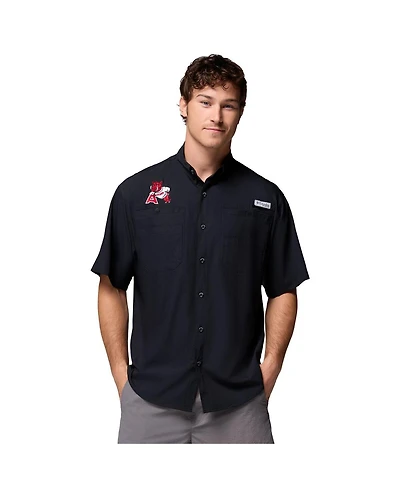 Columbia Men's Black Arkansas Razorbacks Tamiami Omni-Shade Button-Down Shirt