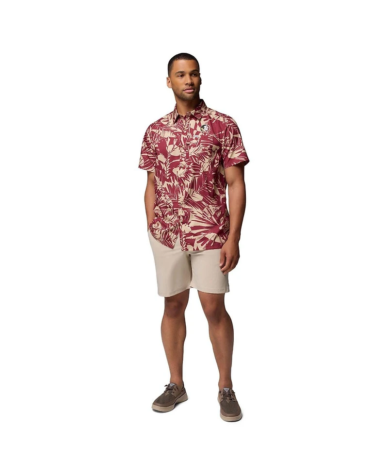 Columbia Men's Garnet Florida State Seminoles Super Slack Tide Omni-Wick Button-Up Shirt