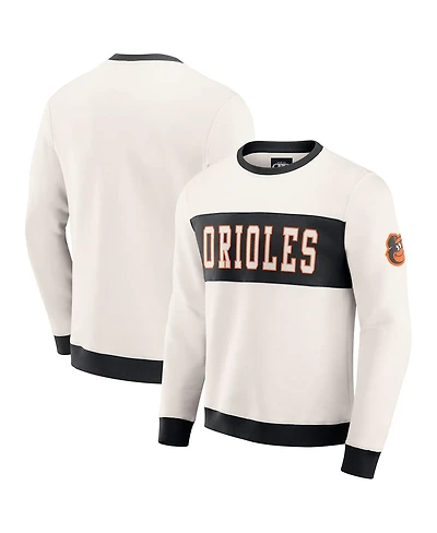 Darius Rucker Collection by Fanatics Men's Cream Baltimore Orioles Color Block Crewneck Sweatshirt