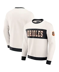 Darius Rucker Collection by Fanatics Men's Cream Baltimore Orioles Color Block Crewneck Sweatshirt