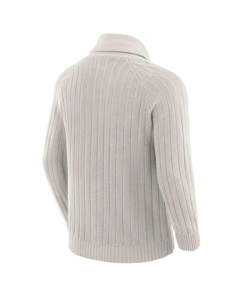 J. Palmer Men's Gray San Francisco 49ers The Playmaker Cardigan Raglan Sweater