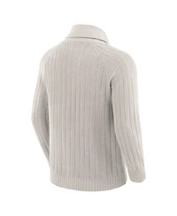 J. Palmer Men's Gray San Francisco 49ers The Playmaker Cardigan Raglan Sweater
