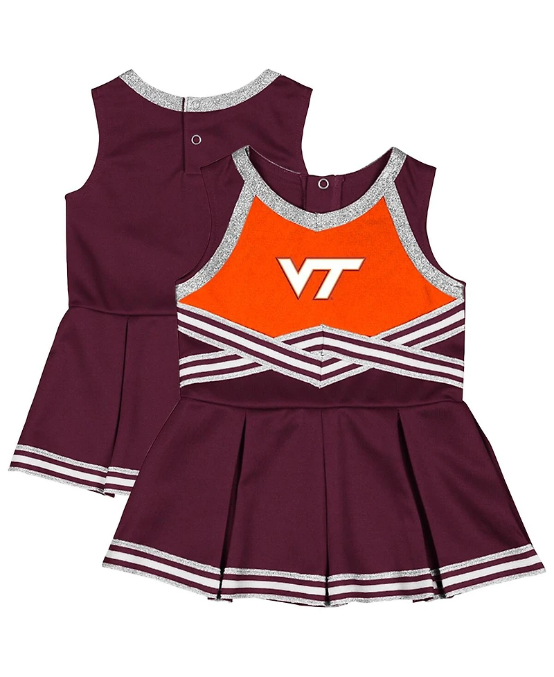 Colosseum Girls Baby Boys and Girls Maroon Virginia Tech Hokies Lollipop Park Cheer Dress