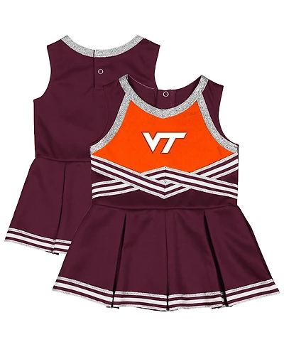 Colosseum Girls Baby Boys and Girls Maroon Virginia Tech Hokies Lollipop Park Cheer Dress