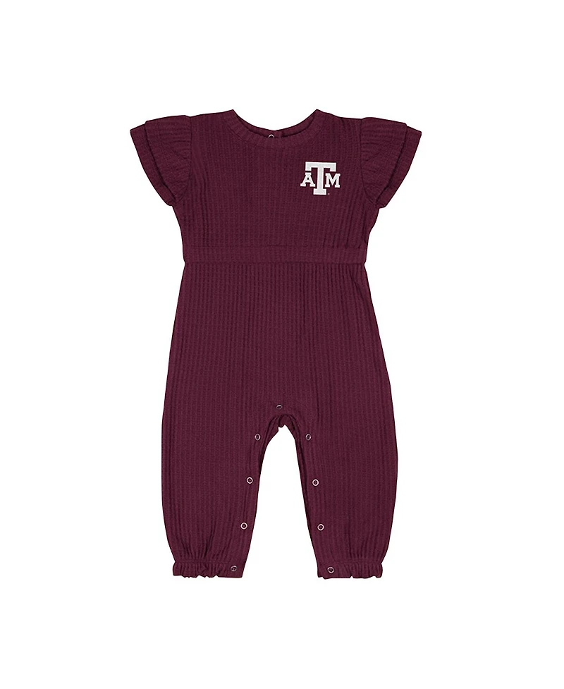 Colosseum Baby Boys and Girls Maroon Texas A&M Aggies Beautopia Waffle Knit Romper