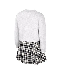 Colosseum Big Girls 2-Piece Gray Iowa Hawkeyes Marceline Plaid Skirt and Top Set