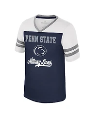 Colosseum Big Girls Navy Penn State Nittany Lions Princess Bubblegum Bling T-Shirt