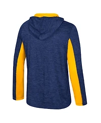 Colosseum Men's Navy West Virginia Mountaineers Always Sunny Quarter-Zip Hoodie