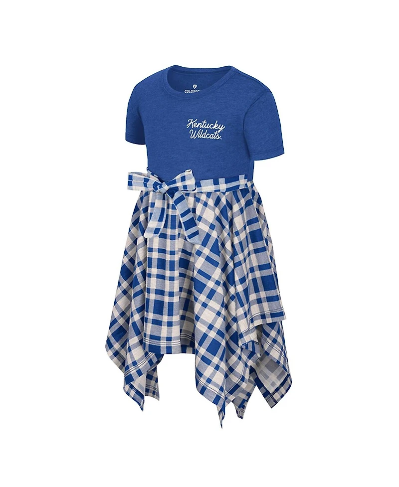 Colosseum Girls Toddler Royal Kentucky Wildcats Marceline Plaid Dress