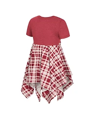 Colosseum Girls Toddler Crimson Oklahoma Sooners Marceline Plaid Dress