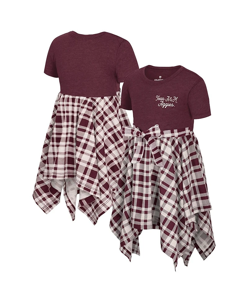 Colosseum Girls Toddler Maroon Texas A&M Aggies Marceline Plaid Dress