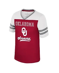 Colosseum Big Girls Crimson Oklahoma Sooners Princess Bubblegum Bling T-Shirt