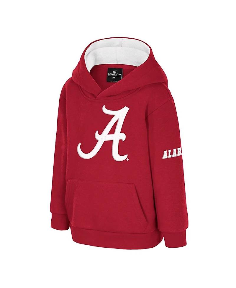 Colosseum Toddler Crimson Alabama Crimson Tide Big Logo Volume Fleece Pullover Hoodie
