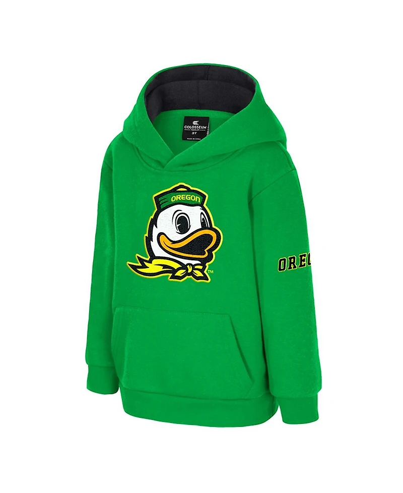 Colosseum Toddler Green Oregon Ducks Big Logo Volume Fleece Pullover Hoodie