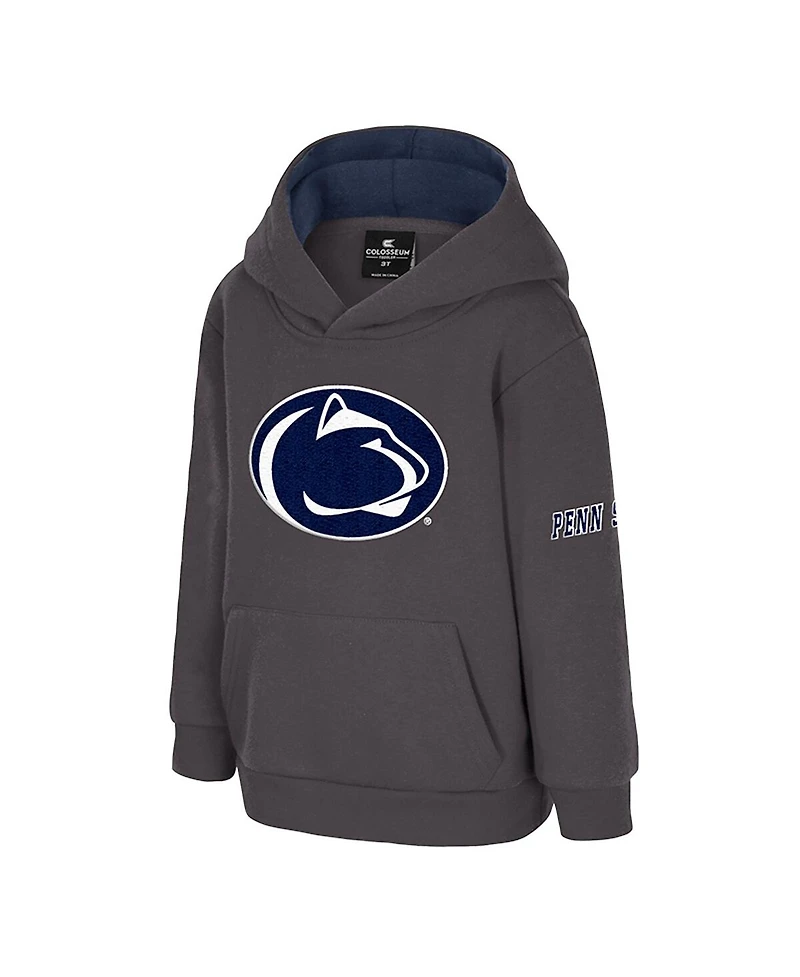 Colosseum Toddler Charcoal Penn State Nittany Lions Big Logo Volume Fleece Pullover Hoodie