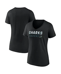 Fanatics Women's Black San Jose Sharks V-Neck T-Shirt