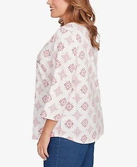 Ruby Rd. Plus Winter Wonderland Snowflake Knit Top