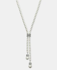 Charter Club Crystal & Imitation Pearl Lariat Necklace, 19-1/2" + 3" extender, Macy's Exclusive