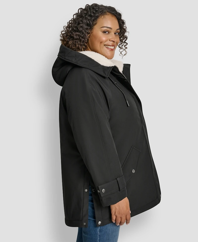 Dkny Plus Hooded Coat