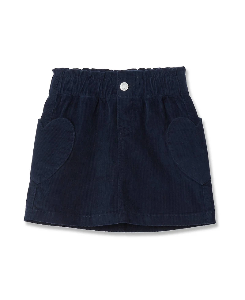 Lands' End Girls Corduroy Skirt with Heart Pockets