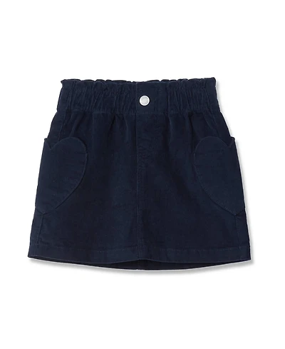 Lands' End Girls Corduroy Skirt with Heart Pockets