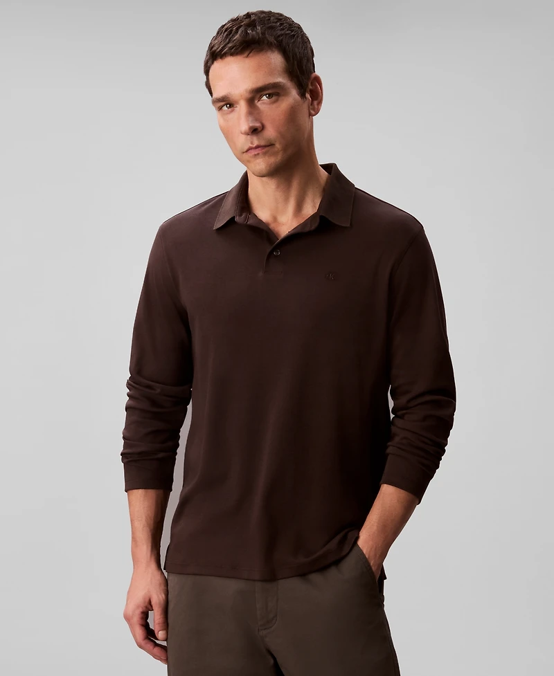 Calvin Klein Men's Long Sleeve Polo Shirt