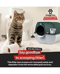 Omega Paw VMRA20-1-pr Premium Roll 'N Clean Self Cleaning Litter Box, Lg, Green