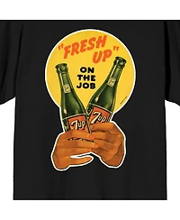 7UP Men's Fresh Up On The Job 2 Green Bottles Black Short Sleeve Adult T-Shirt-3XL