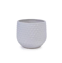 Chic Crate 3 Piece Ceramic Flowerpot Set with Drainage Modern Planters for Patio, Garden & Indoor Windowsills